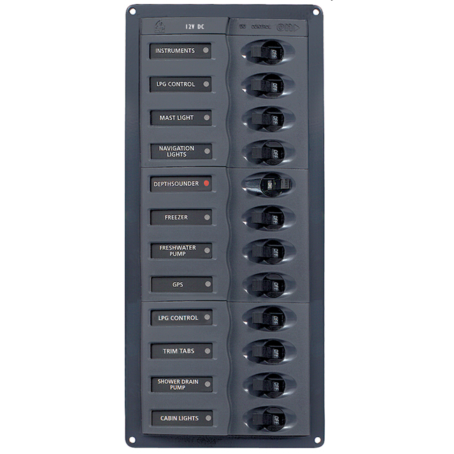 BEP 902NMV Circuit Breaker Panel 12-Way 12v Vertical