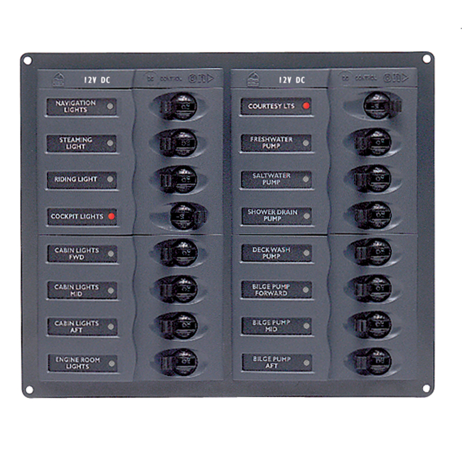 BEP 904NM Circuit Breaker Panel 16-Way 12v