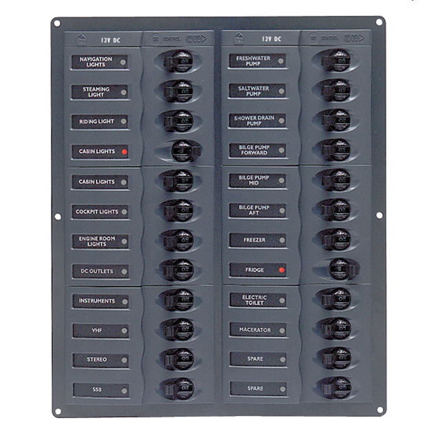 BEP 905NMV Circuit Breaker Panel 24-Way 12v Vertical