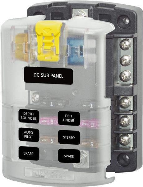 Blue Sea Fuse Block Ato 6 Circuit + Ground