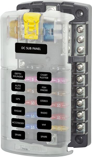 Blue Sea Fuse Block Ato 12 Circuit+ Ground Each