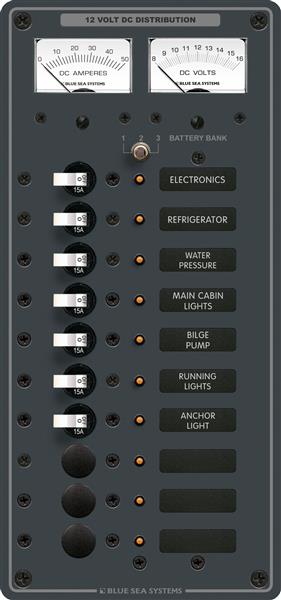 Blue Sea Panel Dc 10 Pos V/ammeter Ce