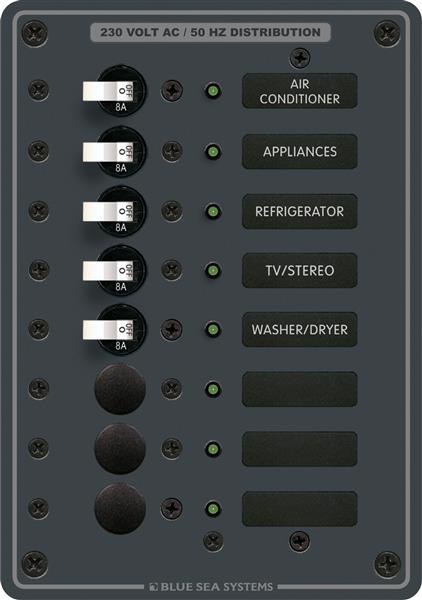 Blue Sea Panel 230vac 8 Circuit Breaker