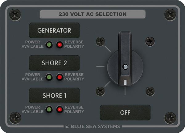 Blue Sea Ac Rotary Switch Panel Off+3 2pol