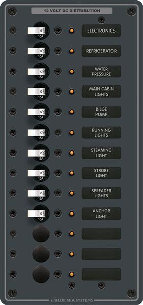 Blue Sea 13 Pos Dc Circuit Breaker-v Panel