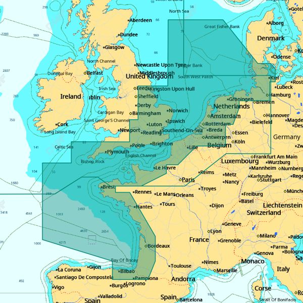 C-MAP 4D Wide Area - North West European Coasts