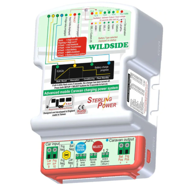 Sterling Power BBC1225 Wildside Caravan Battery to Battery Charger - 12V-12V / 25A